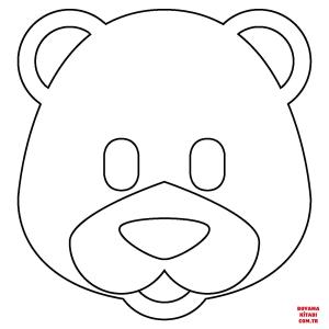 Ayı boyama sayfası, Bear coloring page, , Bears Bear Face Emoji