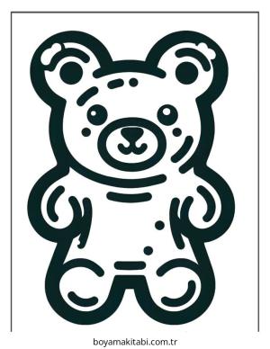 Ayı boyama sayfası – sanatsal çalışma, çocuklar için