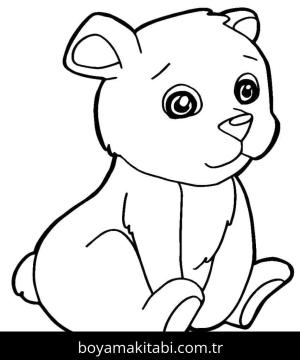 Ayı boyama sayfası – çizgi film temalı, basit çizim