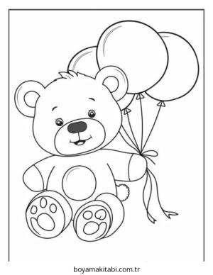 Ayı boyama sayfası – basit çizim, kolay boyama