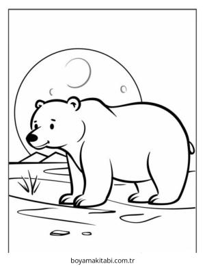 Ayı boyama sayfası – renkli çizimler, okul öncesi