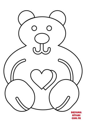 Ayı boyama sayfası, Bear coloring page, , Bears Valentine#039;S Day Loving Bear