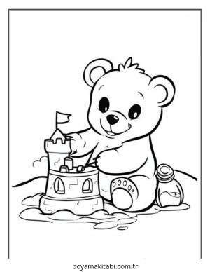 Ayı boyama sayfası – eğitici aktivite, yaratıcılık