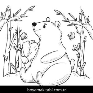 Ayı boyama sayfası – yaratıcılık, eğlenceli etkinlik
