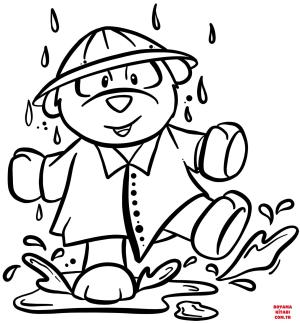 Ayı boyama sayfası, Bear coloring page, , Bears Bear In A Rainy Day
