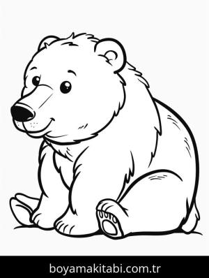 Ayı boyama sayfası – el becerilerini geliştirir, boyama çalışması