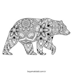 Ayı boyama sayfası – el becerilerini geliştirir, boyama çalışması