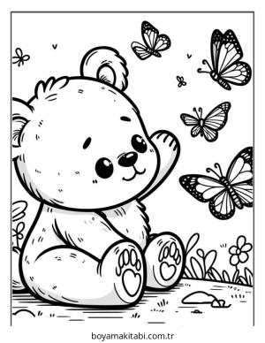 Ayı boyama sayfası – eğitici aktivite, yaratıcılık