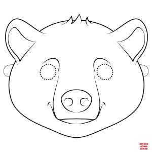 Ayı boyama sayfası, Bear coloring page, , Bears Brown Bear Mask