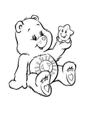 Ayı boyama sayfası, Bear coloring page, Funshine Bear ücretsiz, 