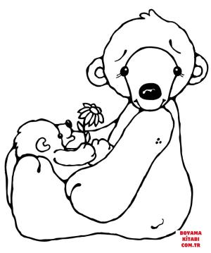 Ayı boyama sayfası, Bear coloring page, , Bears Polar Bear And Baby