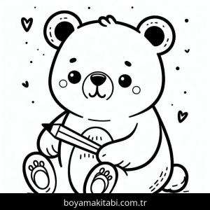 Ayı boyama sayfası – boyama etkinliği, çocuk aktivitesi