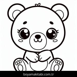 Ayı boyama sayfası – renkli çizimler, okul öncesi