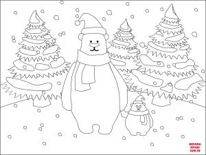 Ayı boyama sayfası, Bear coloring page, , Bears Christmas Polar Bear
