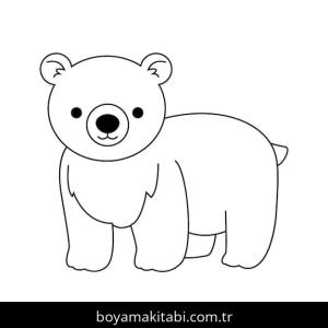 Ayı boyama sayfası – kolay boyama, eğitici aktivite