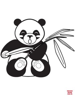 Ayı boyama sayfası, Bear coloring page, , Bears Panda With Bamboo