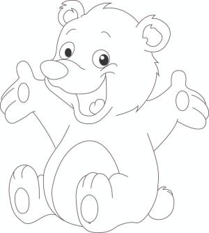 Ayı boyama sayfası, Bear coloring page, Mutlu Ayı, 