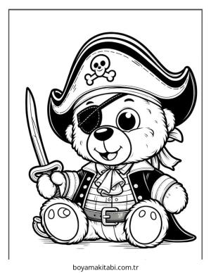 Ayı boyama sayfası – sevimli karakter, sanatsal çalışma