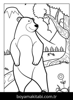 Ayı boyama sayfası – okul öncesi, evde etkinlik