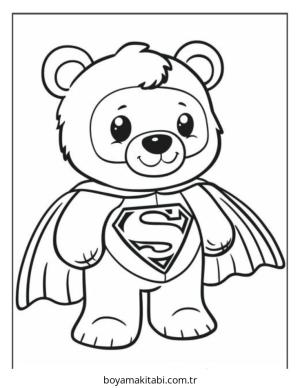 Ayı boyama sayfası – eğlenceli etkinlik, el becerilerini geliştirir