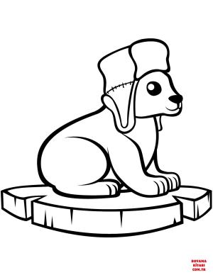 Ayı boyama sayfası, Bear coloring page, , Bears Funny Bear In A Ushanka Hat On An Ice Floe