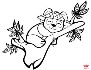 Ayı boyama sayfası, Bear coloring page, , Bears Cute Panda On A Tree