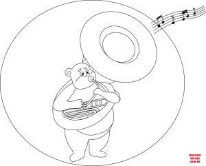 Ayı boyama sayfası, Bear coloring page, , Bears Bear Playing Sousaphone
