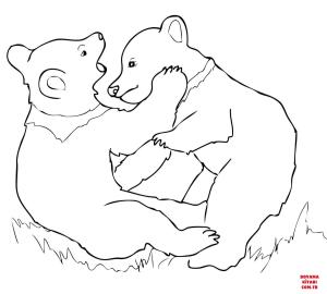 Ayı boyama sayfası, Bear coloring page, , Bears Grizzly Bear Cubs Playing