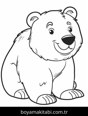 Ayı boyama sayfası – sevimli karakter, sanatsal çalışma