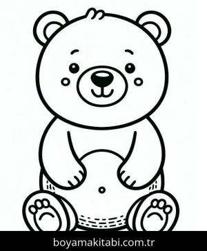 Ayı boyama sayfası – evde etkinlik, ücretsiz yazdır