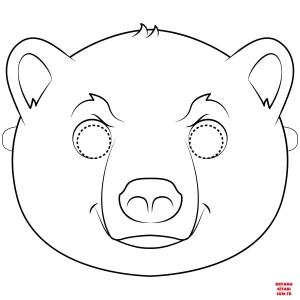 Ayı boyama sayfası, Bear coloring page, , Bears Polar Bear Mask