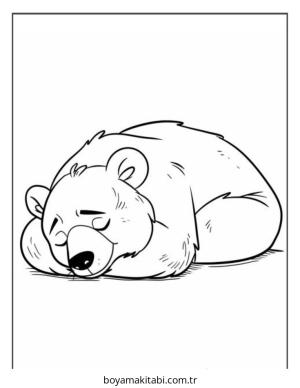 Ayı boyama sayfası – el becerilerini geliştirir, boyama çalışması