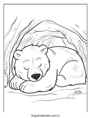 Ayı boyama sayfası – çocuk aktivitesi, PDF indir