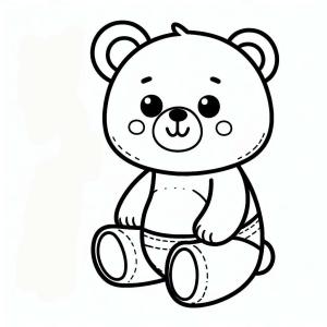 Ayı boyama sayfası, Bear coloring page, Ayı temel kolay, 