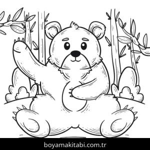 Ayı boyama sayfası – basit çizim, kolay boyama