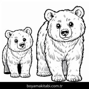 Ayı boyama sayfası – eğlenceli etkinlik, el becerilerini geliştirir