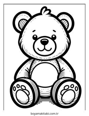 Ayı boyama sayfası – okul öncesi, evde etkinlik