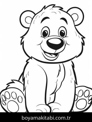 Ayı boyama sayfası – PDF indir, sevimli karakter