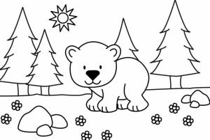 Ayı boyama sayfası, Bear coloring page, , 