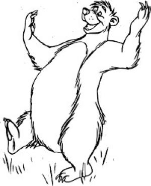 Ayıcık boyama sayfası,  coloring page, Baloo Dans Eden Ayı, 