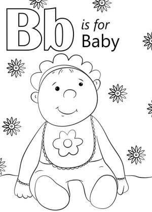 B Harfi boyama sayfası,  coloring page, Bebek B Harfi, 