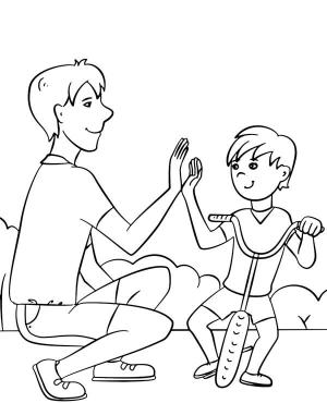 Baba ve Oğul boyama sayfası,  coloring page, Normal Baba ve Oğul, 