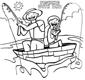 Baba boyama sayfası,  coloring page, Babamla Balık Tutmak, 