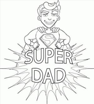 Baba boyama sayfası,  coloring page, Super Dad, 