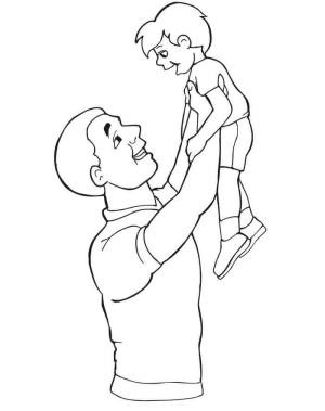 Baba boyama sayfası,  coloring page, Mutlu Oğul Ve Baba, 