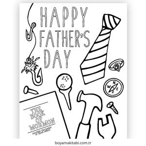 Babalar Günü boyama sayfası – el becerilerini geliştirir, boyama çalışması