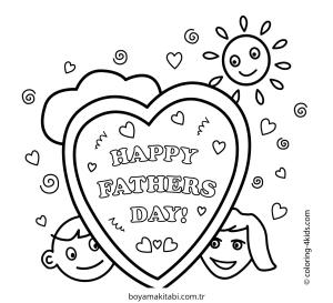 Babalar Günü boyama sayfası – keyifli zaman, renkli çizimler