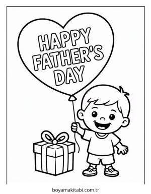 Babalar Günü boyama sayfası – el becerilerini geliştirir, boyama çalışması
