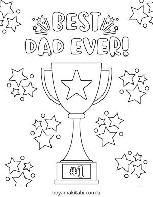 Babalar Günü boyama sayfası – sanatsal çalışma, çocuklar için