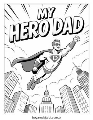Babalar Günü boyama sayfası – boyama etkinliği, çocuk aktivitesi